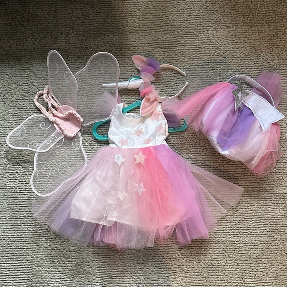 sachin and babi light blue dress Girls Puff Sleeve Purple Bow Fairy Dress main image 0